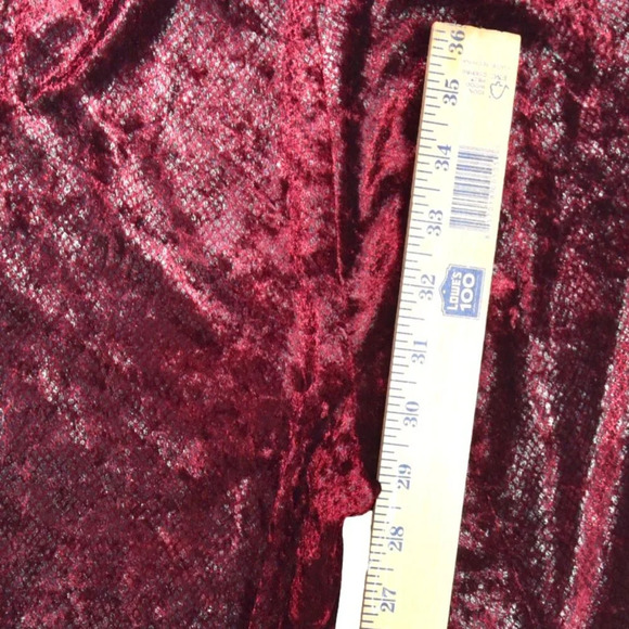 VINTAGE EXPRESS || Glam Velour Mixed Texture Snakeprint Ox Blood Flowy Pants 3 4 - Picture 5 of 10